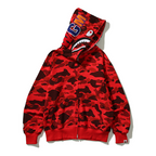 ABC CAMO SHARK FULL ZIP HOODIE - Red, XXL image