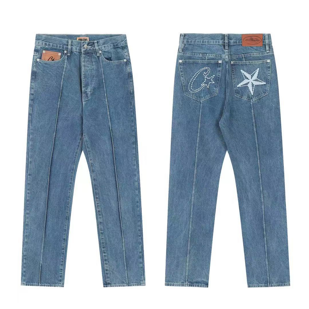 Corteiz C-star Denim Trucker Jeans - Blue, S image