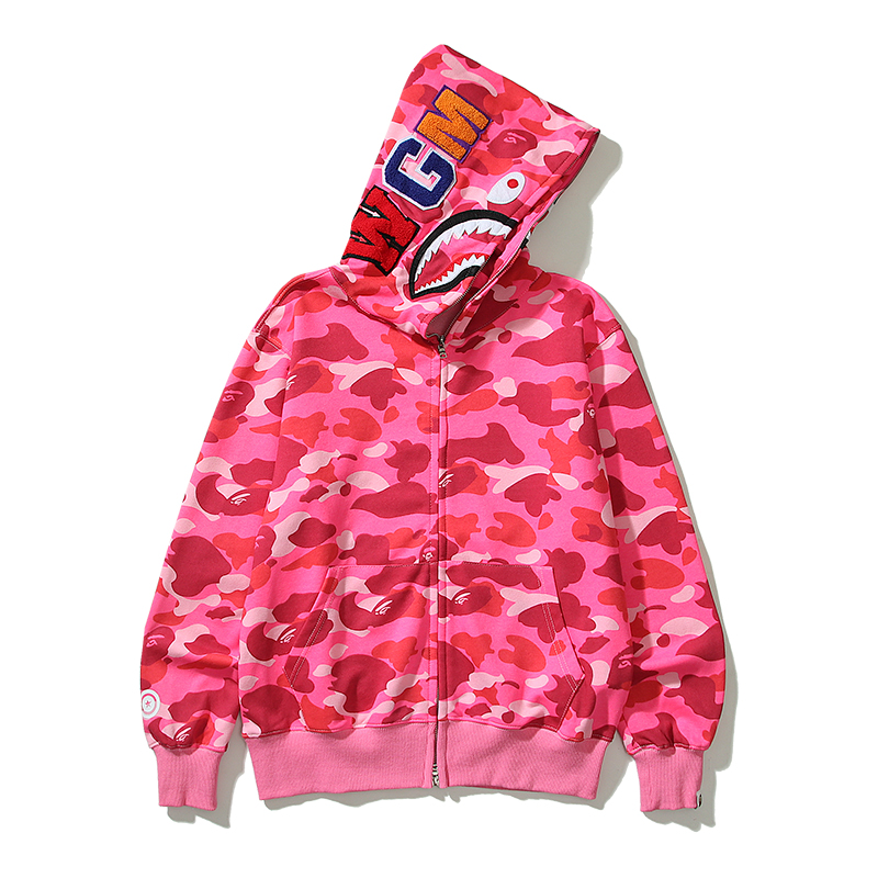 ABC CAMO SHARK FULL ZIP HOODIE - Pink, XXXL image