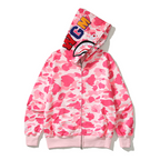 ABC CAMO SHARK FULL ZIP HOODIE - Light Pink, L image