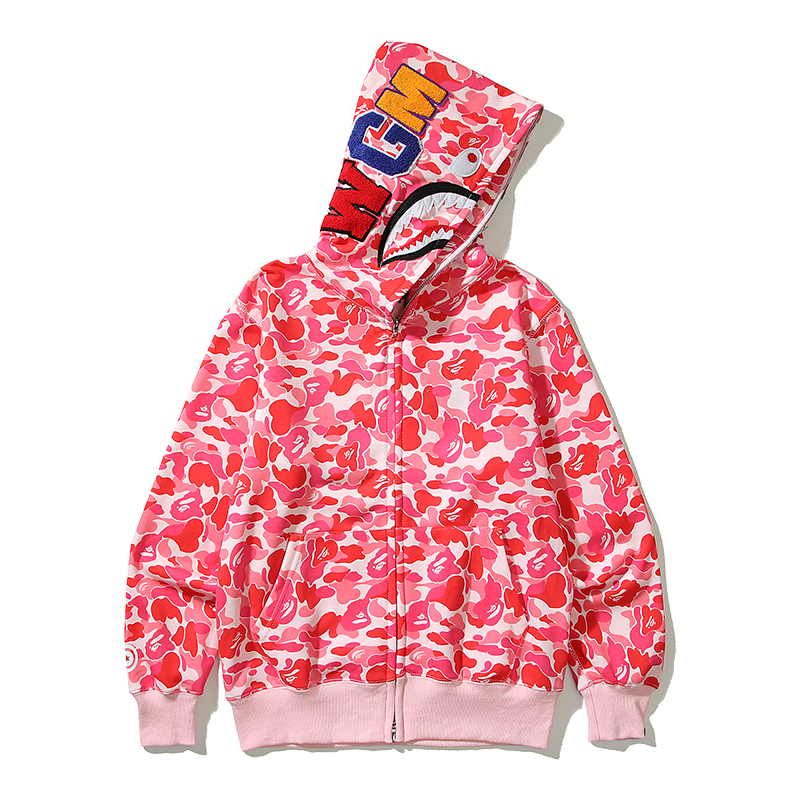 ABC CAMO SHARK FULL ZIP HOODIE - Pink Velvet, L image