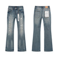 Purple Brand Vintage Distressed Wash Flared Denim Jeans