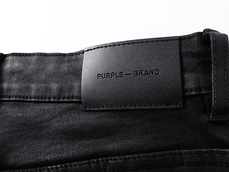 Purple Brand Rhinestone Distressed Flared Jeans in Washed Black