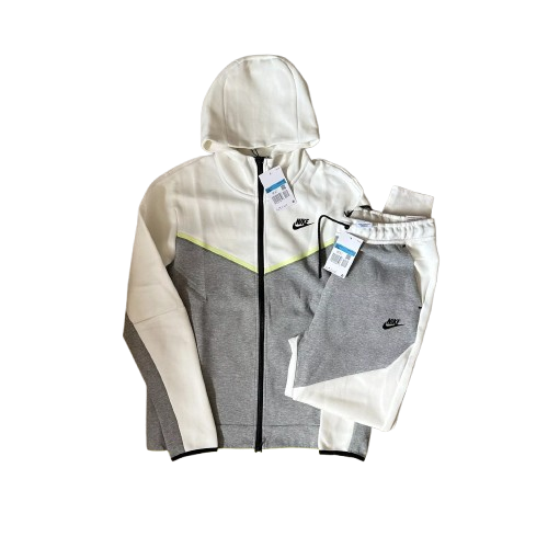 Nike Tech Fleece - White Grey and Green, M image
